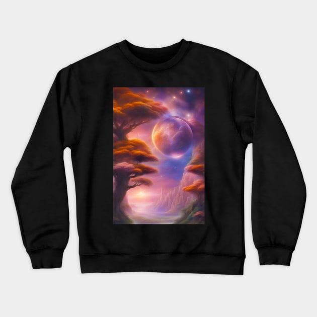 Suspended Moon Crewneck Sweatshirt by JDI Fantasy Images